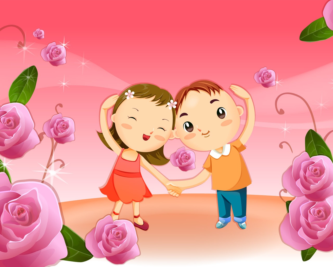 Día de San Valentín Amor Fondos vectoriales (1) #14 - 1280x1024