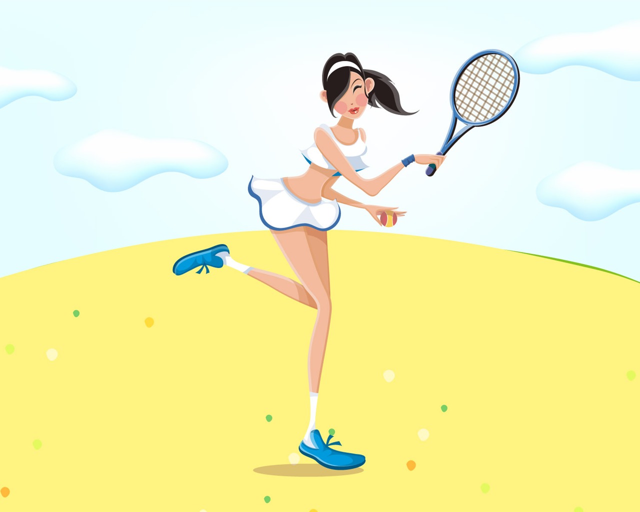 Women's leisure sports vector #3 - 1280x1024