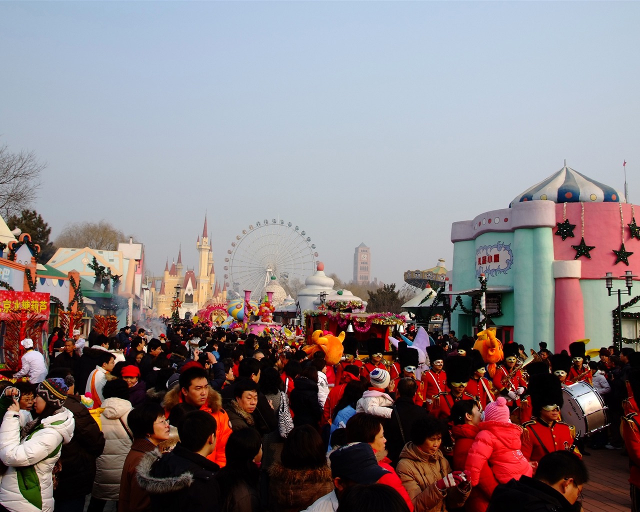 Happy Čínský Nový rok v Pekingu Yang Temple (prutu práce) #4 - 1280x1024