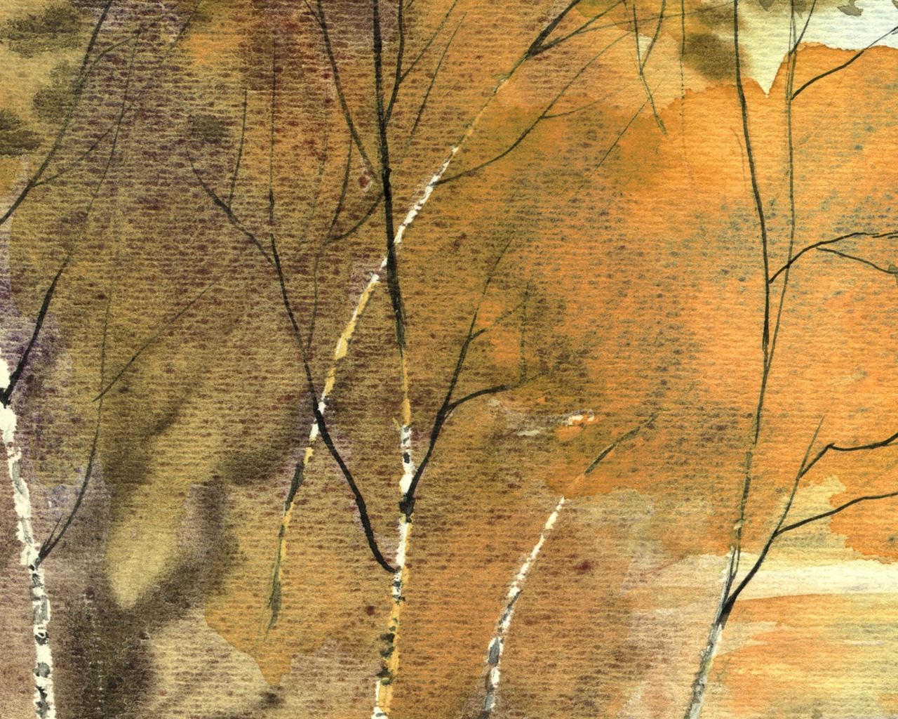 Watercolor landscape hand-painted wallpaper (1) #10 - 1280x1024