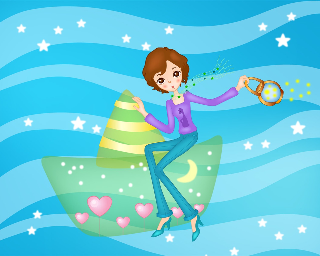 Vector collection of women wallpaper (2) #3 - 1280x1024