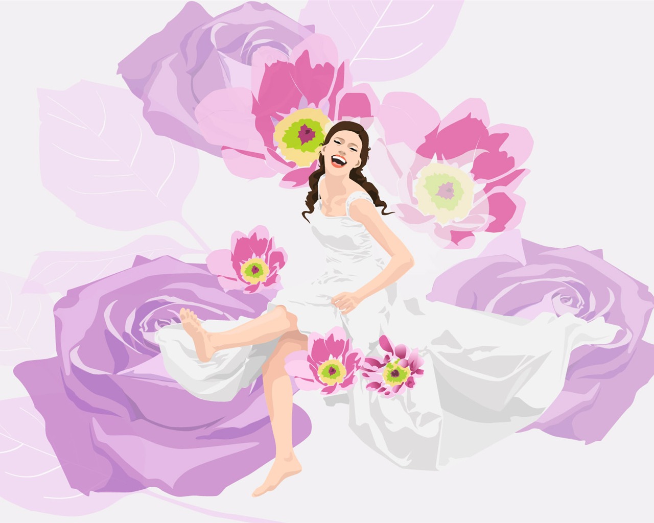 Vector collection of women wallpaper (2) #5 - 1280x1024