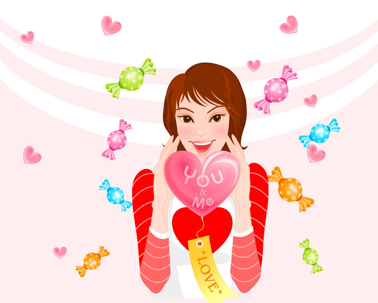 Vector collection of women wallpaper (3) #8 - 1280x1024