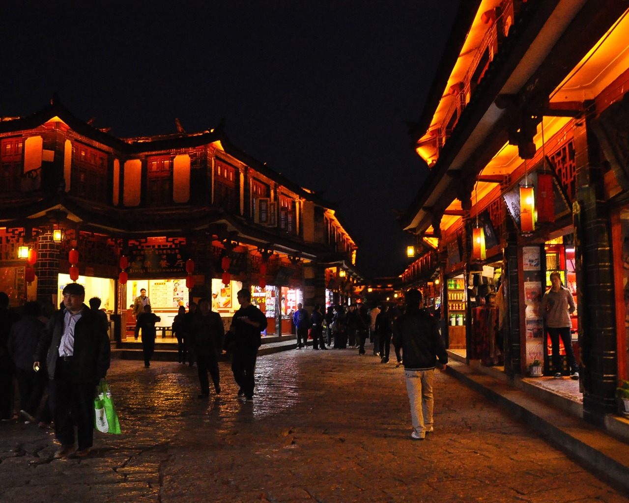 Lijiang Ancient Town Night (Old Hong OK works) #4 - 1280x1024