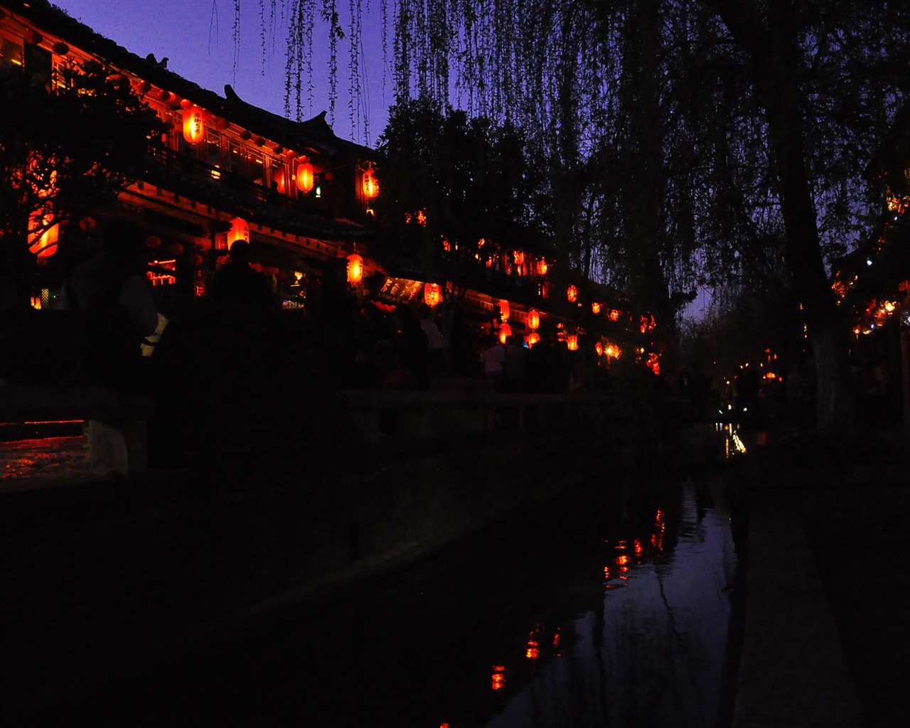 Vieille ville de Lijiang de nuit (Old œuvres Hong OK) #22 - 1280x1024