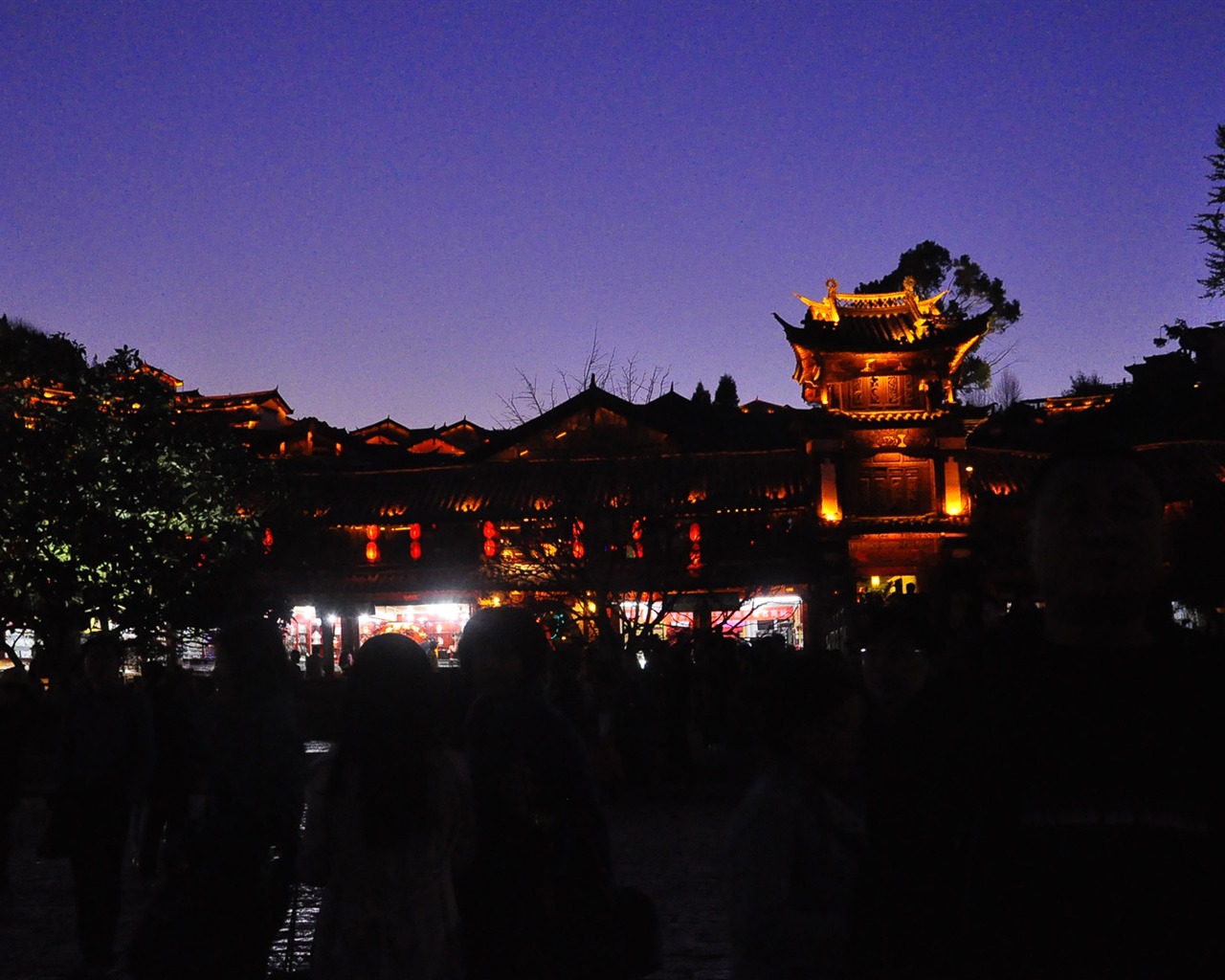 Antigua ciudad de Lijiang nocturno (Antiguo obras Hong OK) #29 - 1280x1024