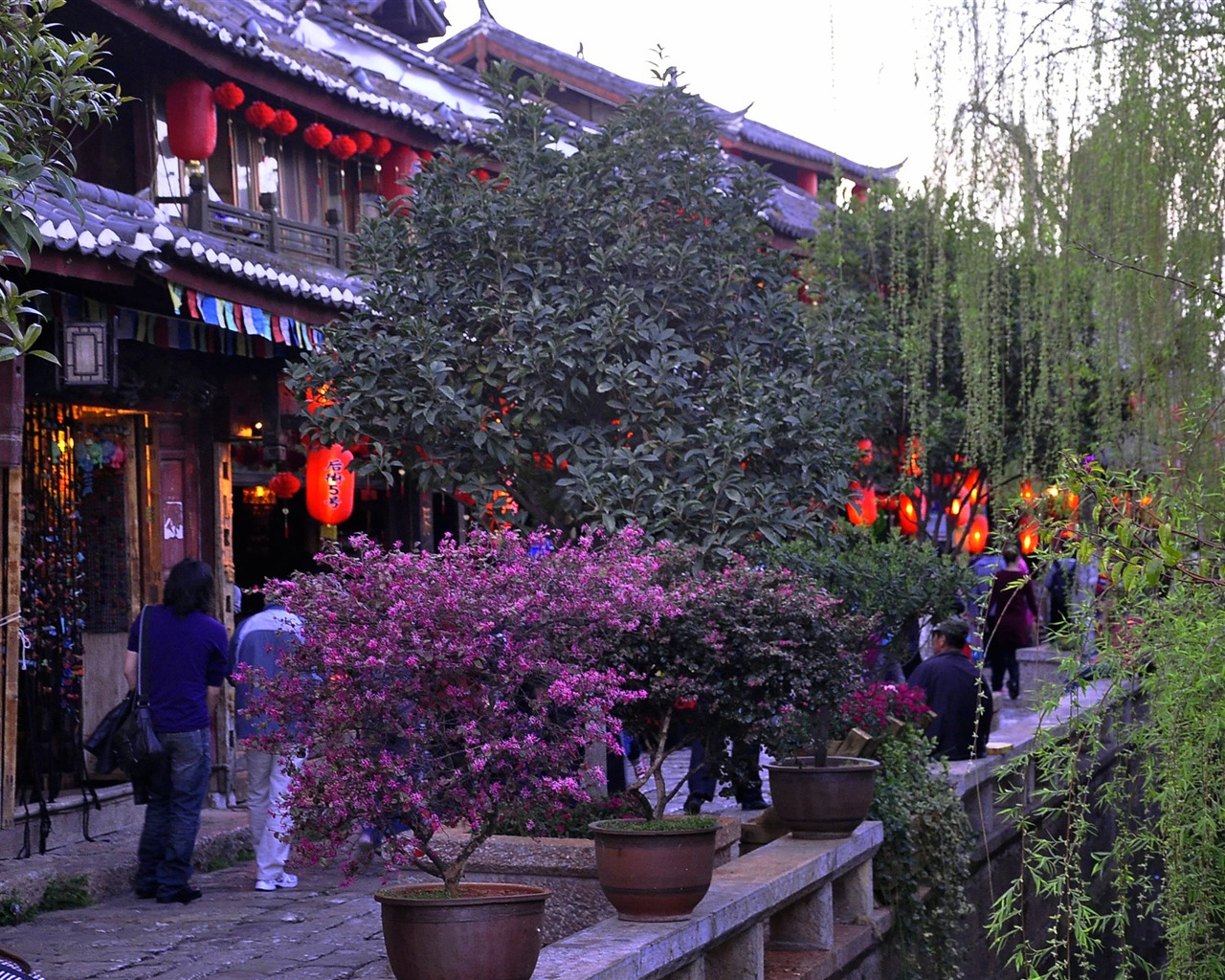 Starobylé město Lijiang atmosféra (1) (starý Hong OK práce) #17 - 1280x1024