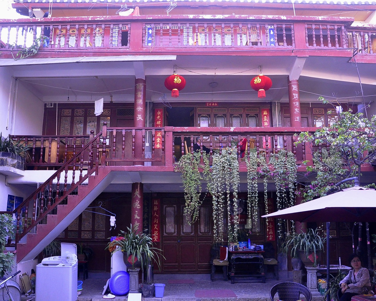 Starobylé město Lijiang atmosféra (1) (starý Hong OK práce) #33 - 1280x1024
