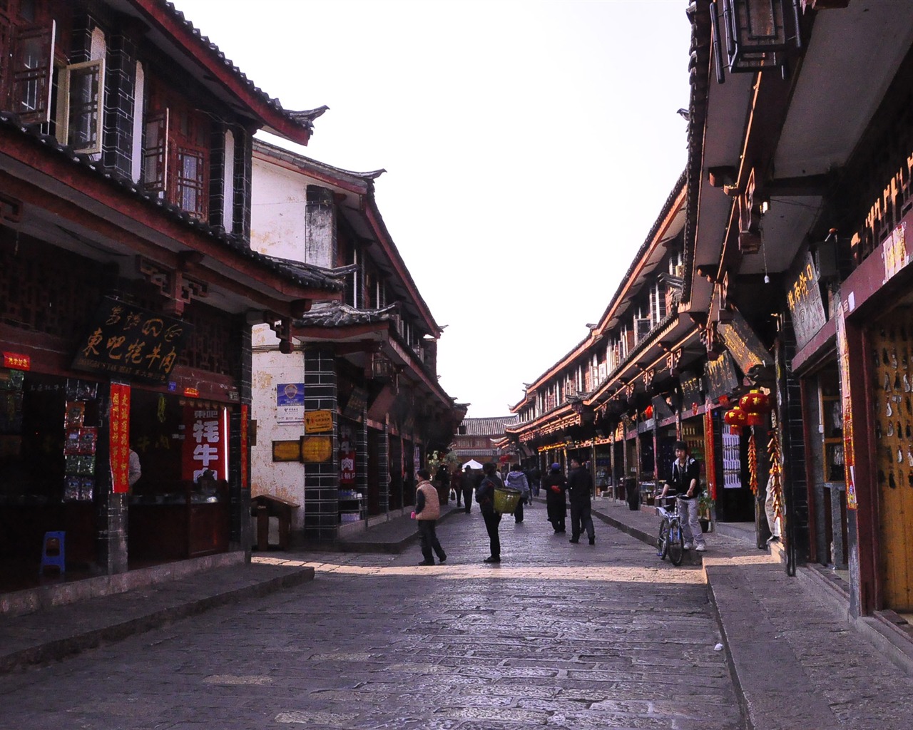 Starobylé město Lijiang atmosféra (2) (starý Hong OK práce) #11 - 1280x1024