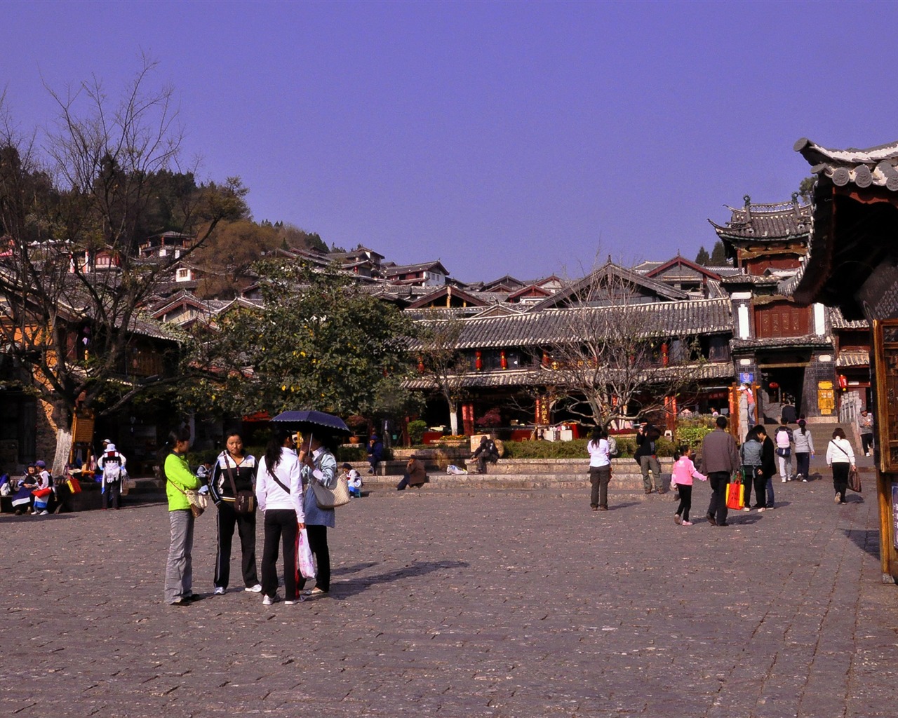 Starobylé město Lijiang atmosféra (2) (starý Hong OK práce) #12 - 1280x1024