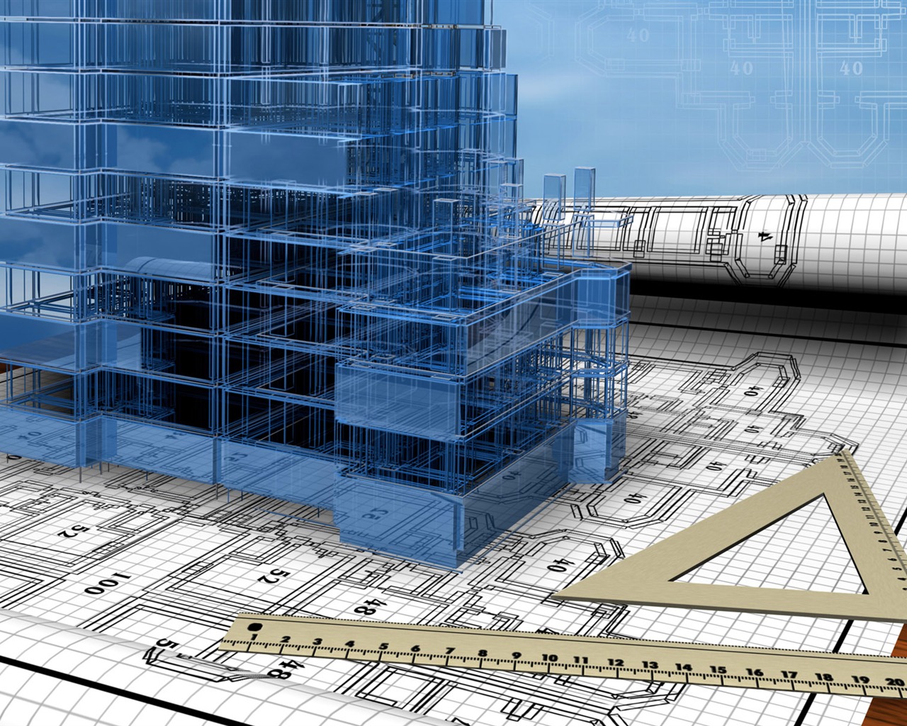 Fond d'écran 3D de conception architecturale (1) #7 - 1280x1024