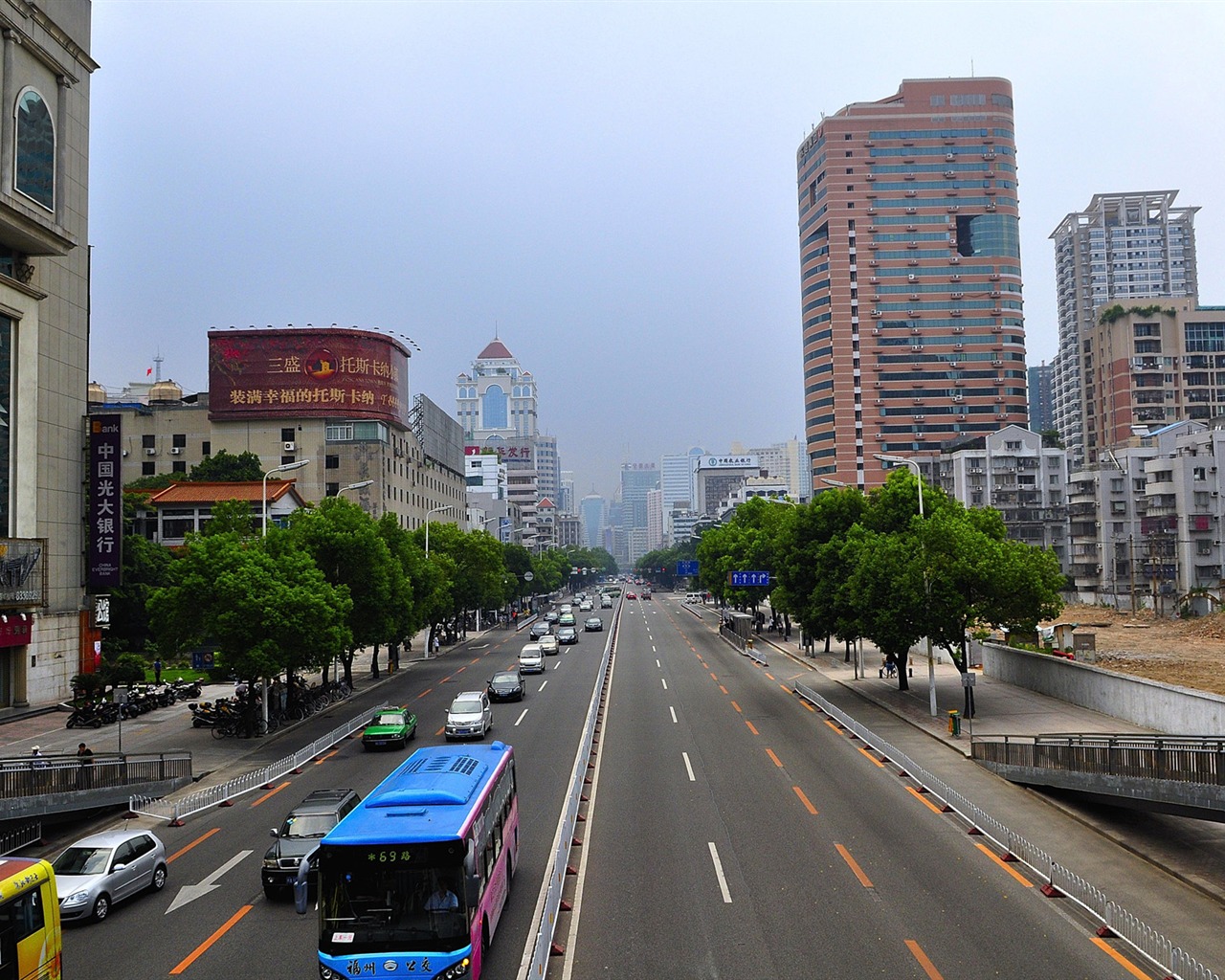 Fuzhou calle con el disparo (foto de Obras del cambio) #2 - 1280x1024