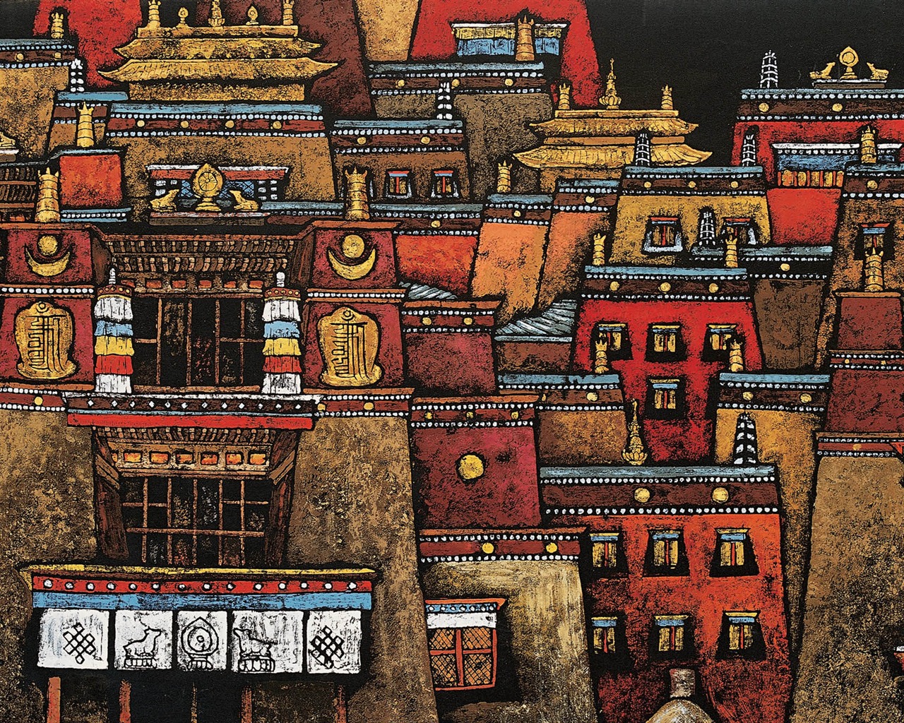 藏族祥巴版画 壁纸(一)18 - 1280x1024