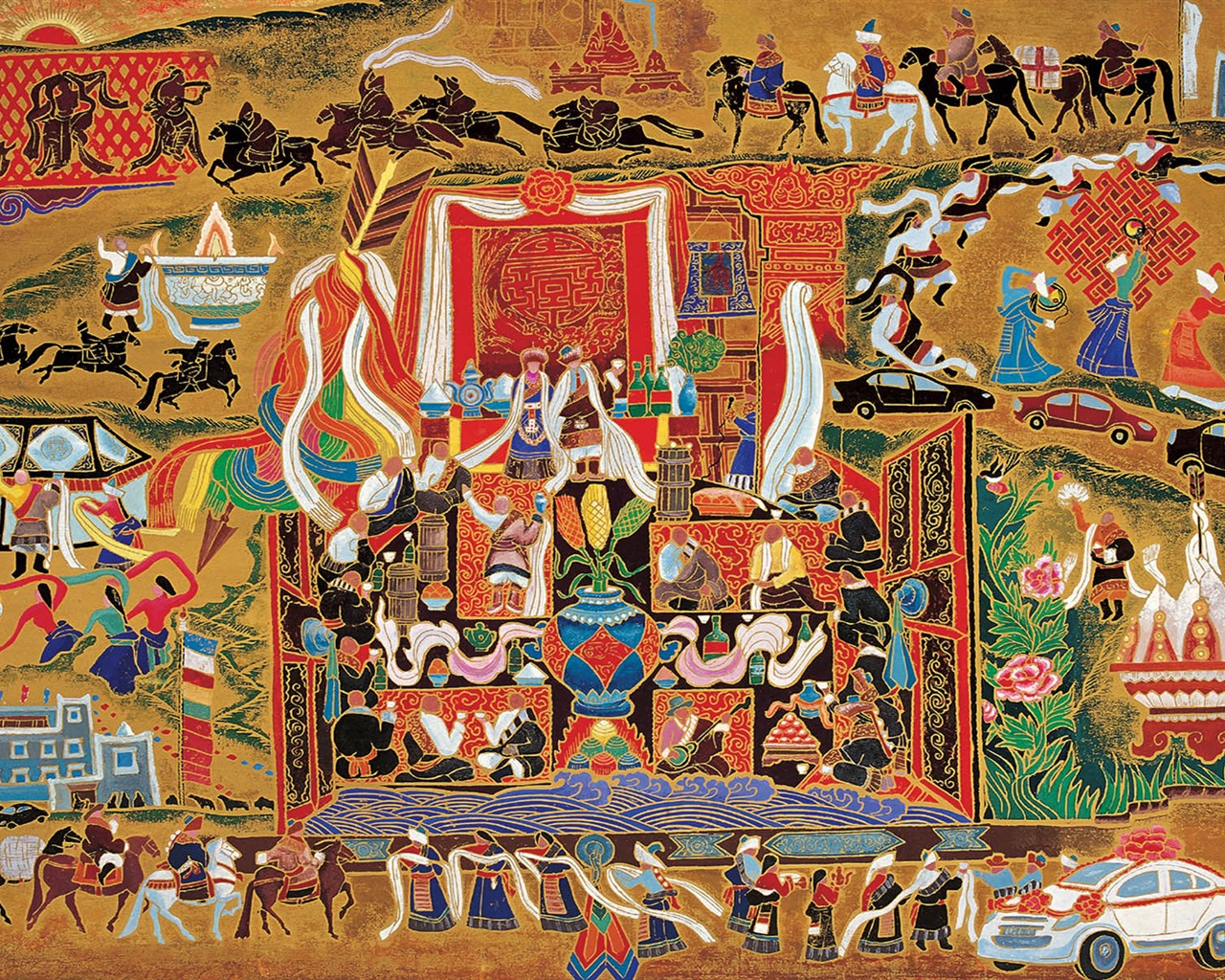 藏族祥巴版畫 壁紙(二) #20 - 1280x1024