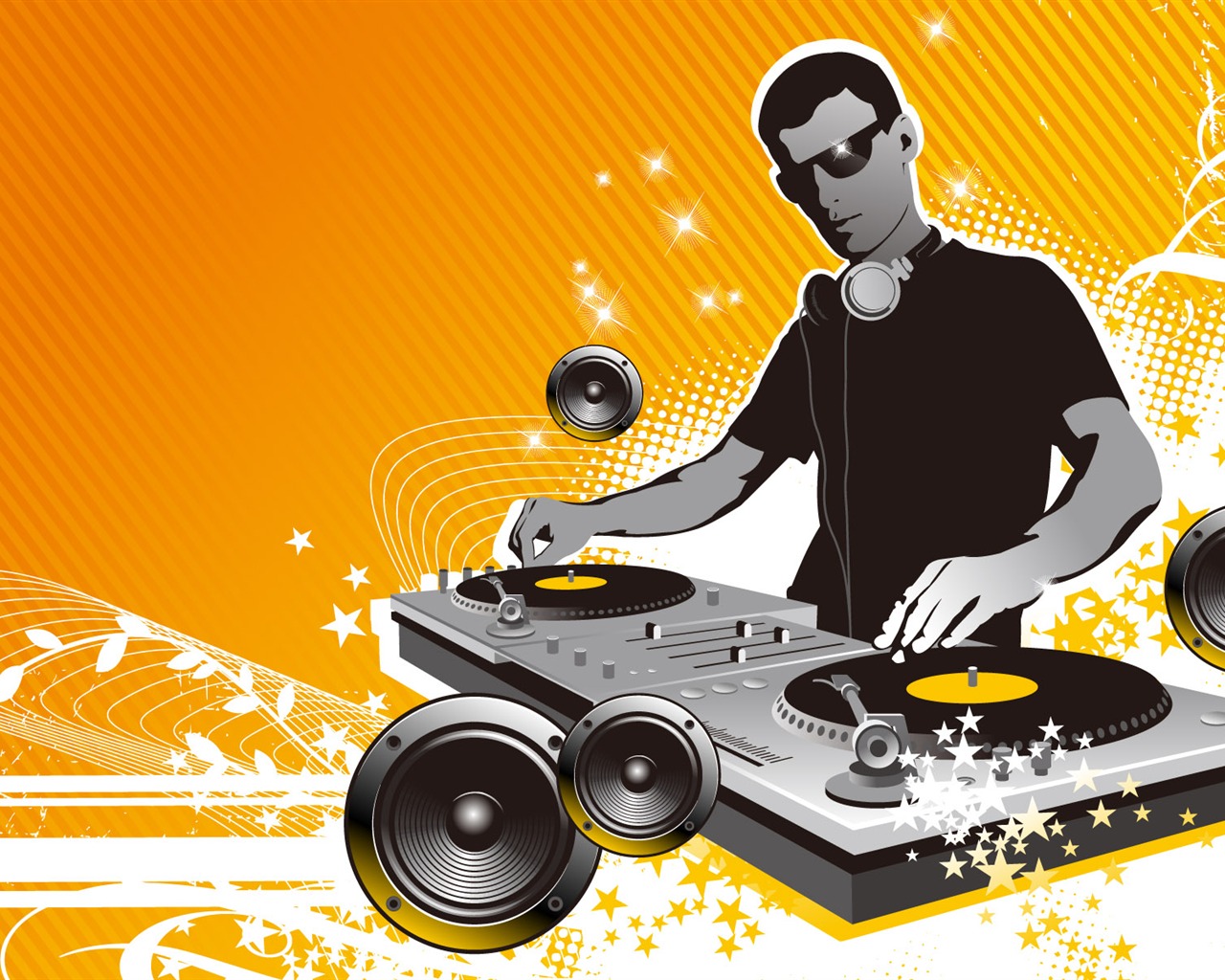 Vector musical theme wallpapers (1) #10 - 1280x1024