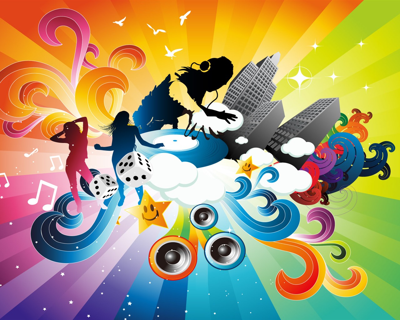 Vector musical theme wallpapers (3) #2 - 1280x1024
