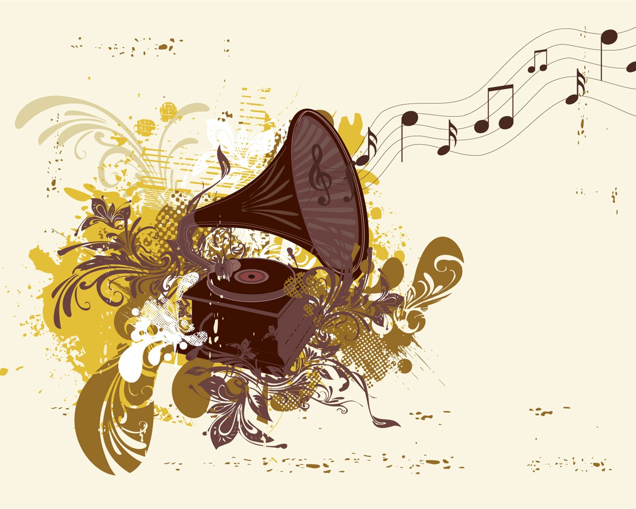 Vector musical theme wallpapers (3) #3 - 1280x1024