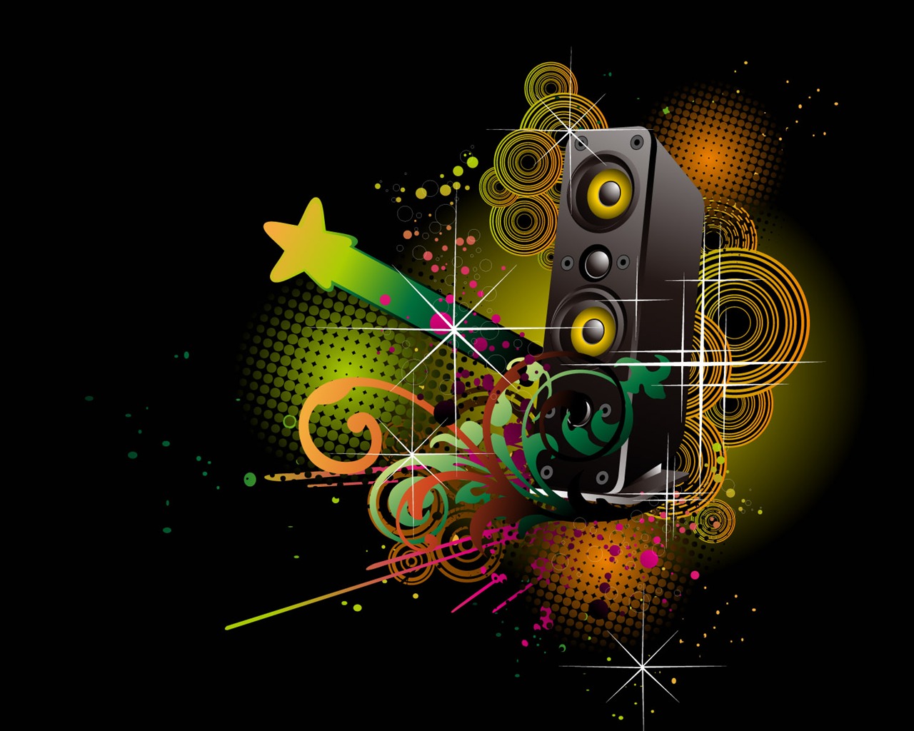 Vector musical theme wallpapers (3) #5 - 1280x1024