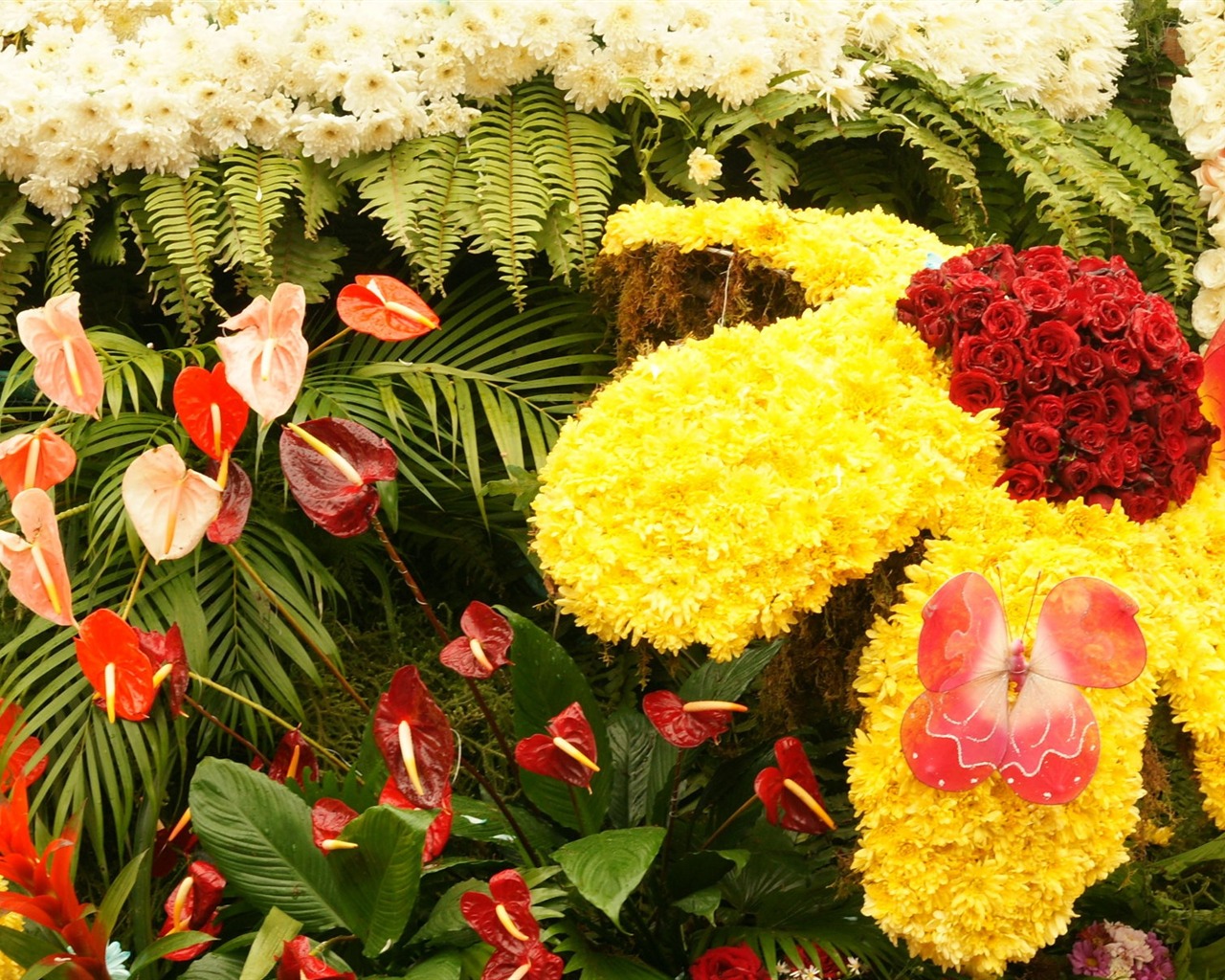 fleurs colorées décorent fond d'écran (1) #10 - 1280x1024