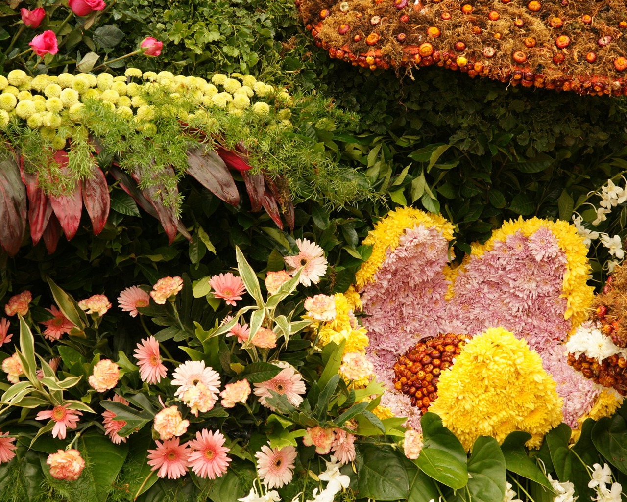 fleurs colorées décorent fond d'écran (1) #13 - 1280x1024