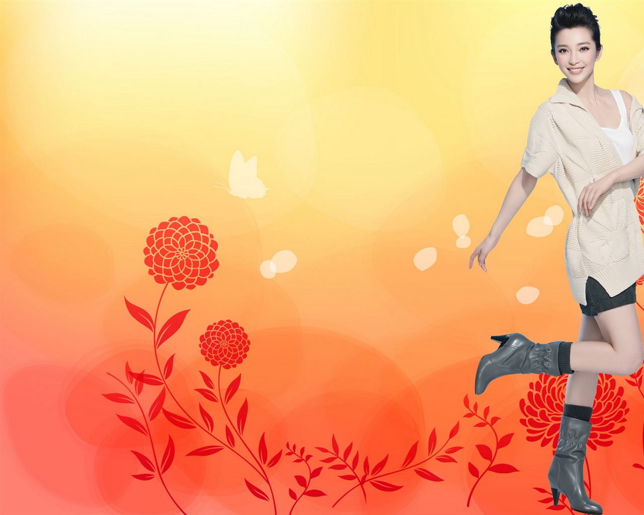 Li Bingbing krásnou tapetu #7 - 1280x1024