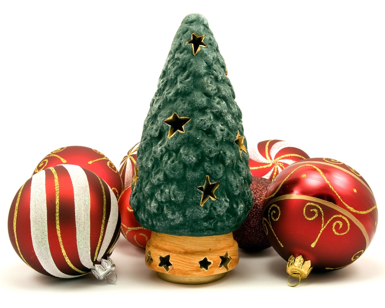 Рождественские шары обои (3) #3 - 1280x1024