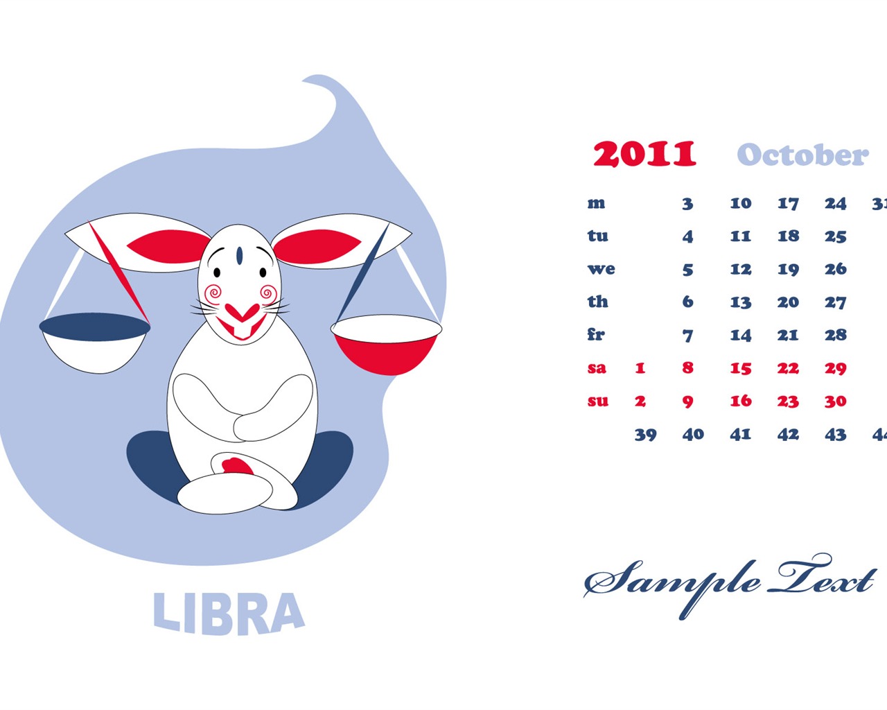 Año del Conejo fondos de escritorio calendario 2011 (2) #3 - 1280x1024