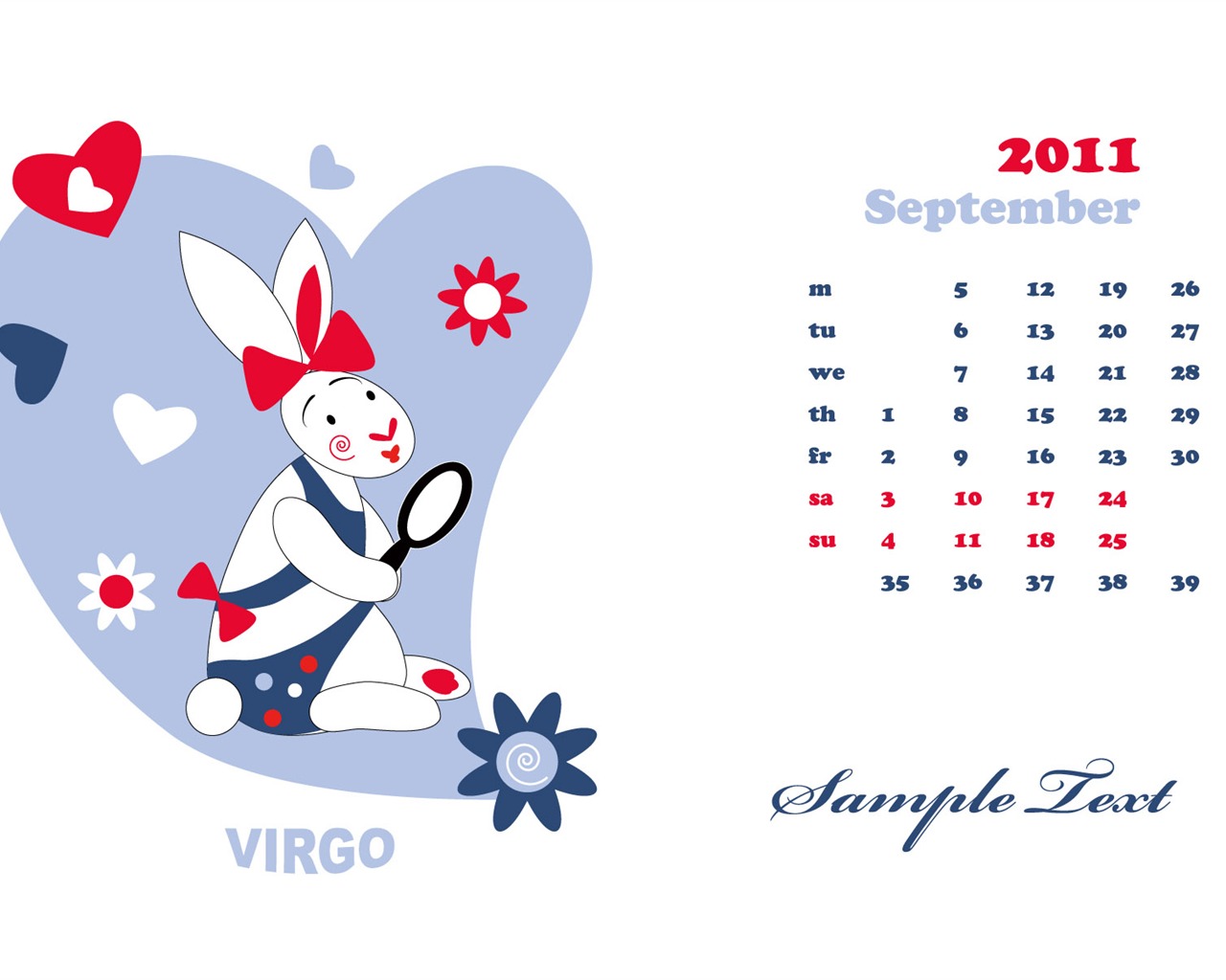 Rok 2011 králíka kalendář tapety (2) #4 - 1280x1024
