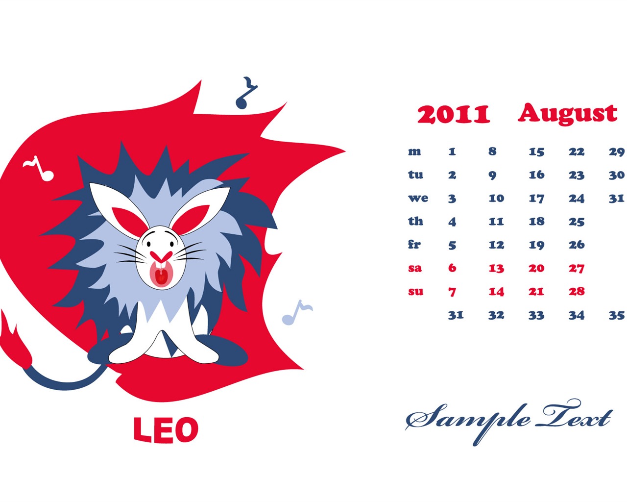 Rok 2011 králíka kalendář tapety (2) #5 - 1280x1024