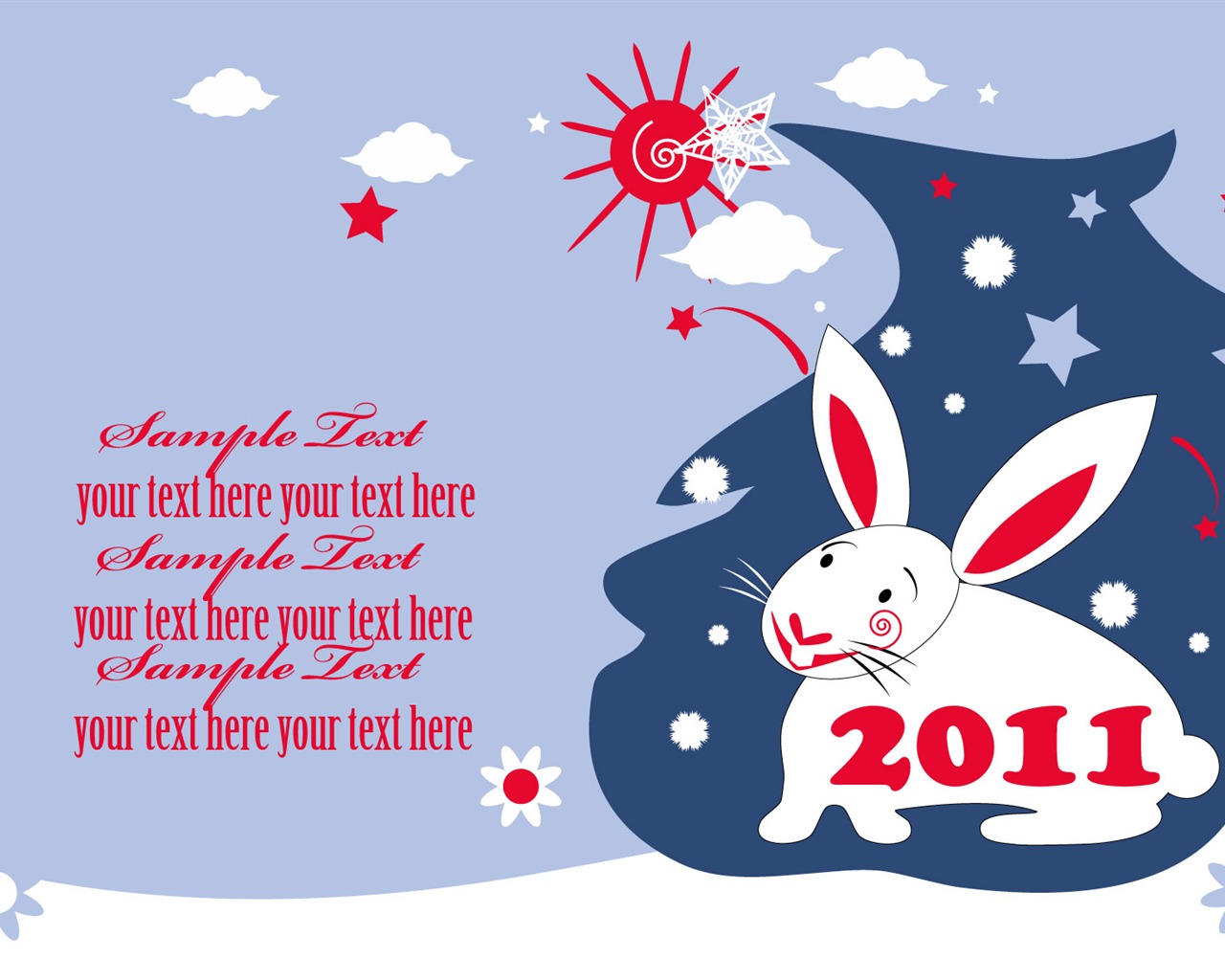 Rok 2011 králíka kalendář tapety (2) #13 - 1280x1024