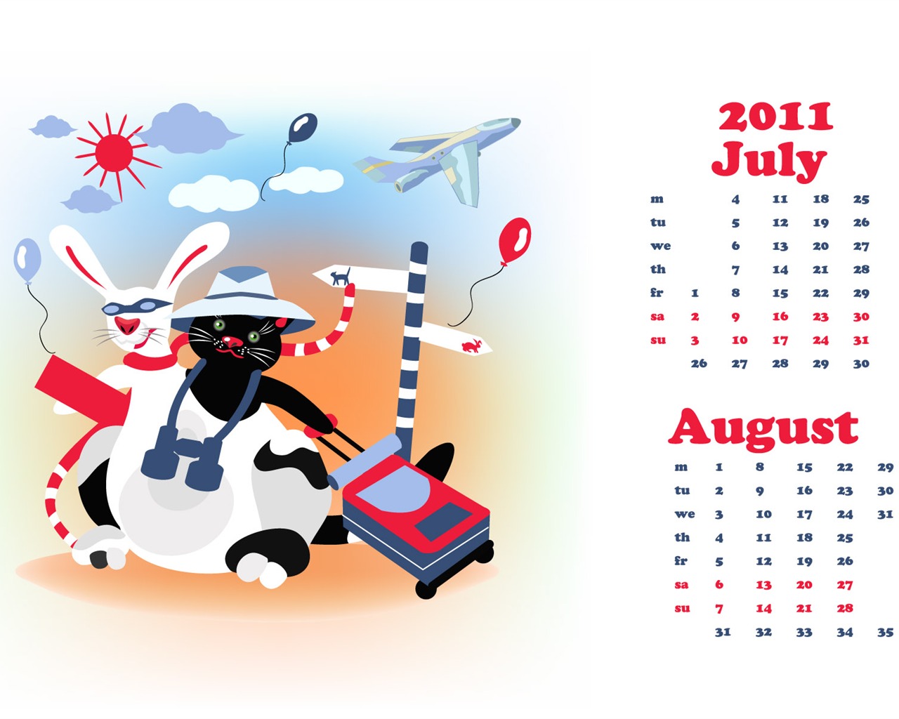Jahr des Hasen Kalender 2011 Wallpaper (2) #18 - 1280x1024