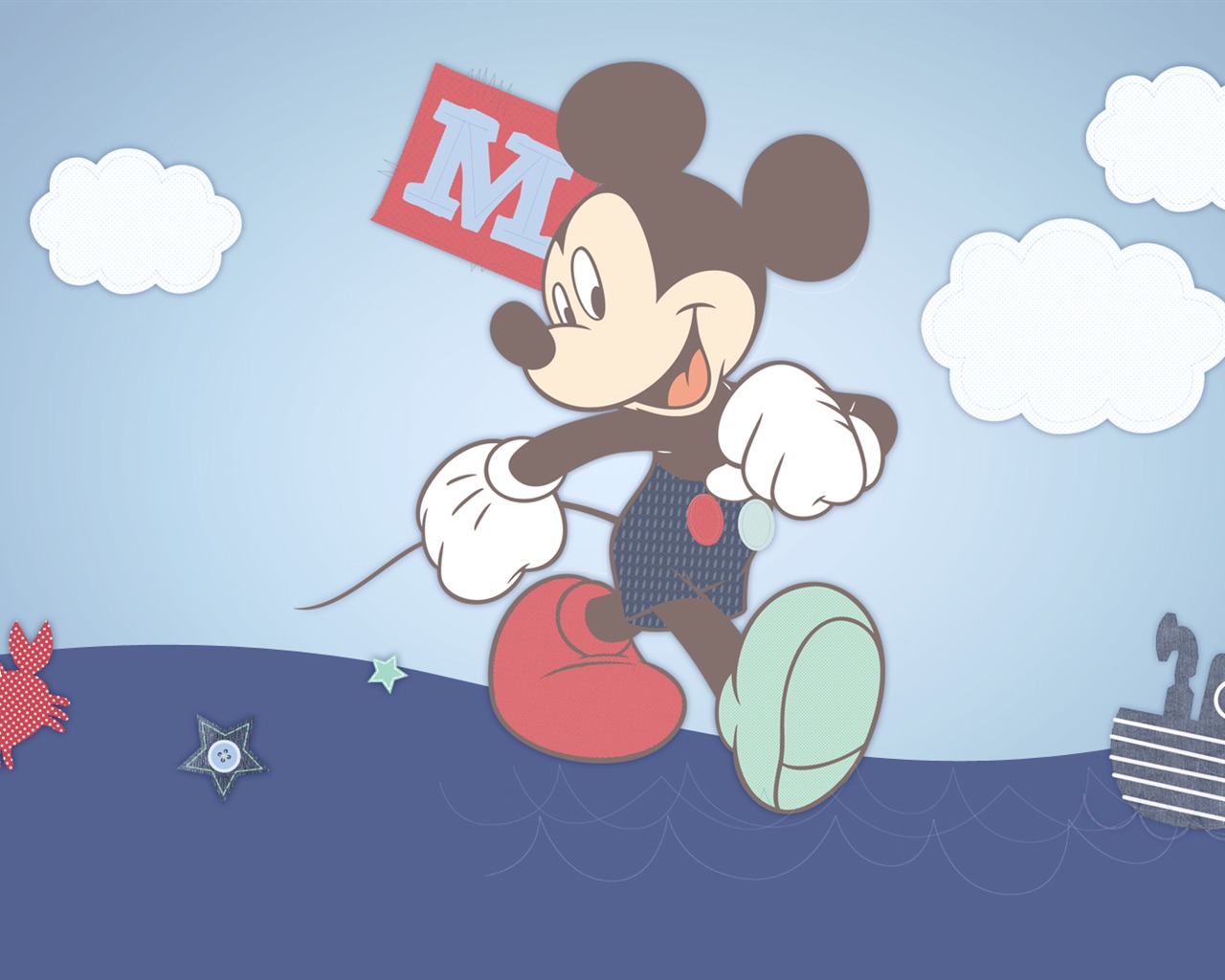 디즈니 만화 미키 배경 화면 (2) #4 - 1280x1024