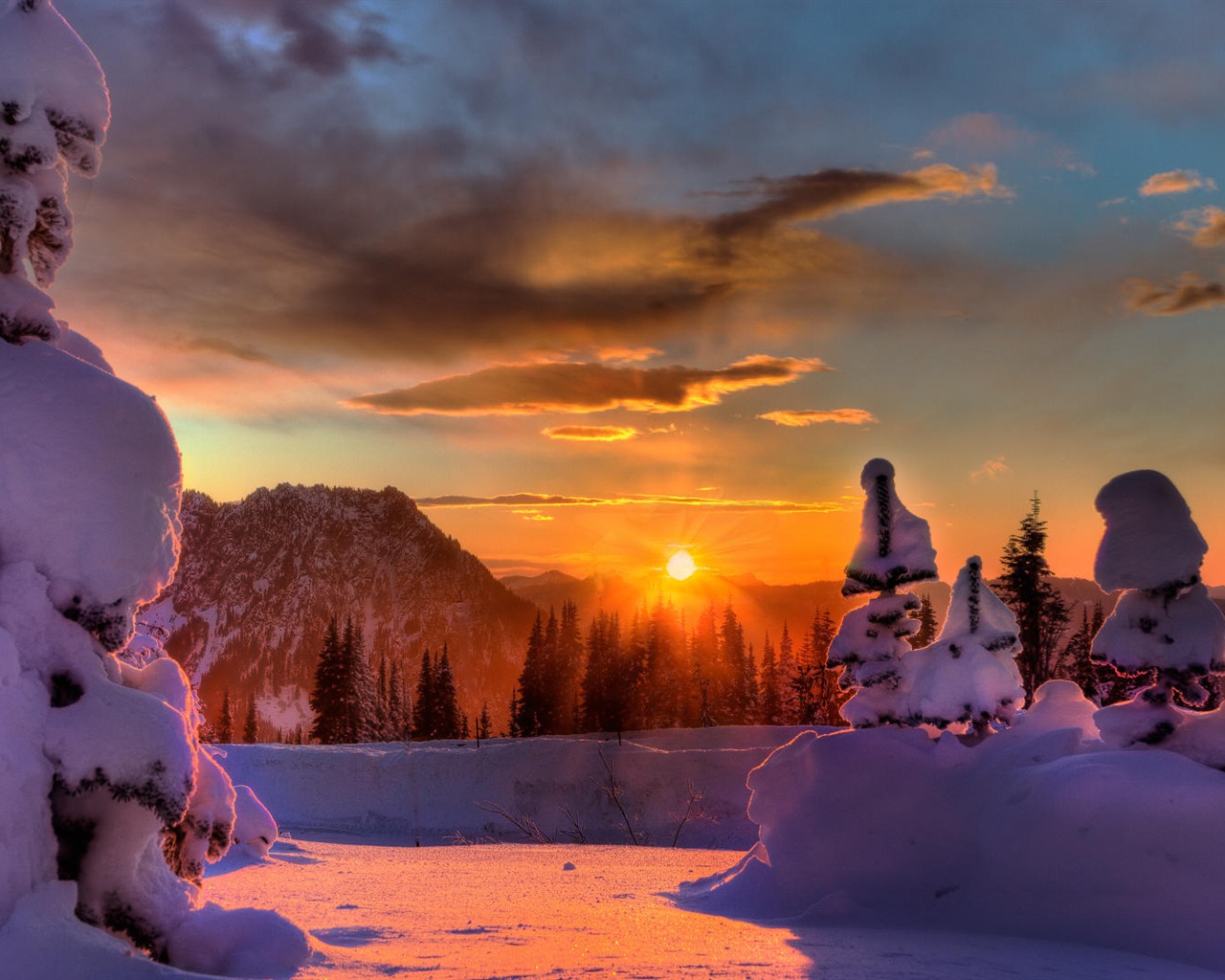 Fond d'écran panoramique de neige (3) #15 - 1280x1024