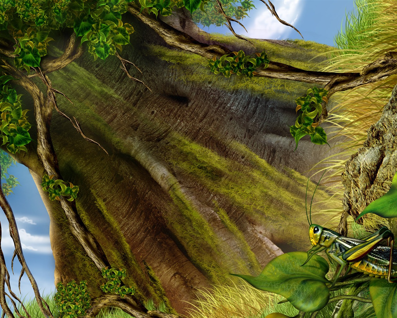 Colorido fondo de pantalla pintados a mano ecología del paisaje (2) #20 - 1280x1024