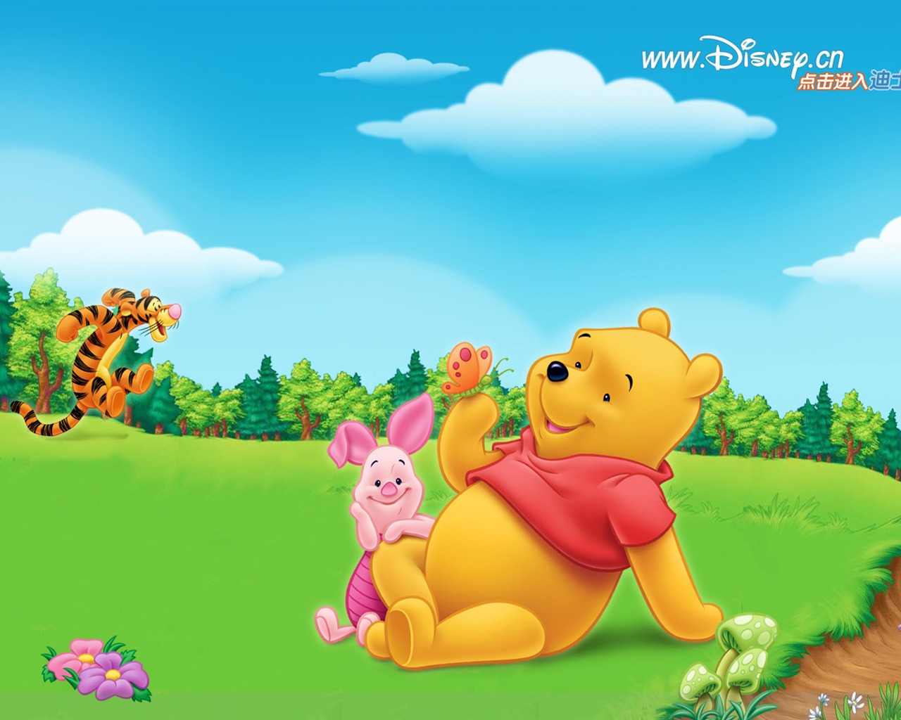 월트 디즈니 만화 곰돌이 푸우 벽지 (1) #1 - 1280x1024