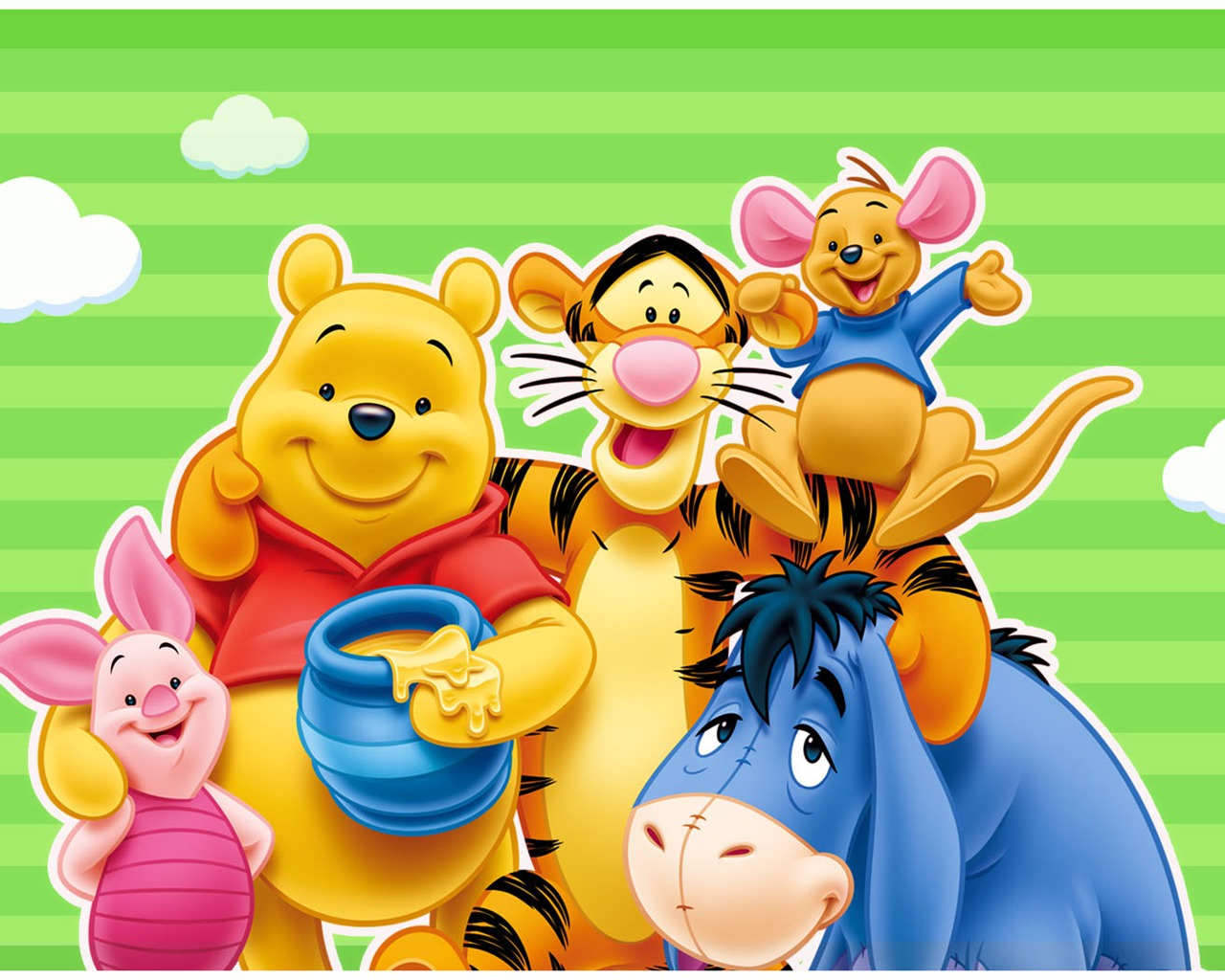 월트 디즈니 만화 곰돌이 푸우 벽지 (1) #3 - 1280x1024
