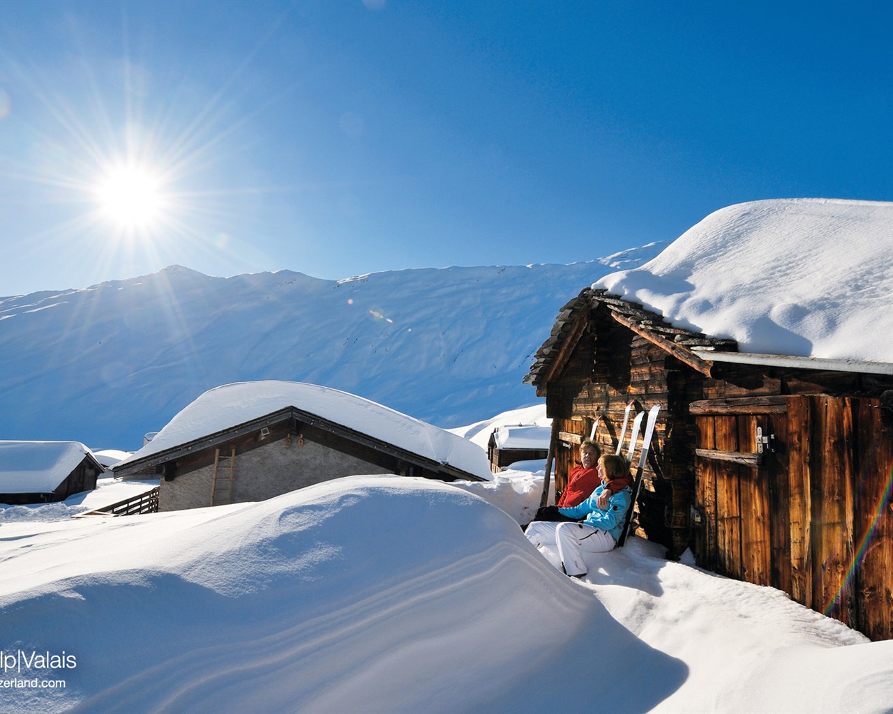 Swiss winter snow wallpaper #3 - 1280x1024