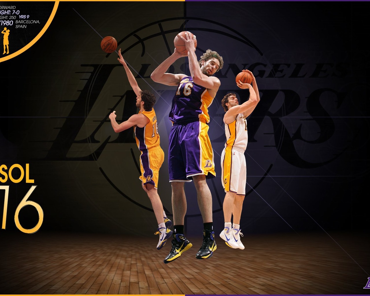 NBA 2010-11赛季 洛杉矶湖人队 壁纸10 - 1280x1024