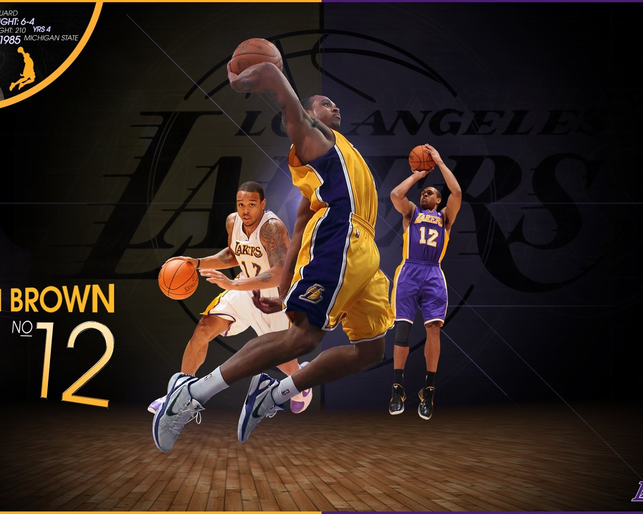 НБА 2010-11 сезона, Лос-Анджелес Лейкерс стола #12 - 1280x1024