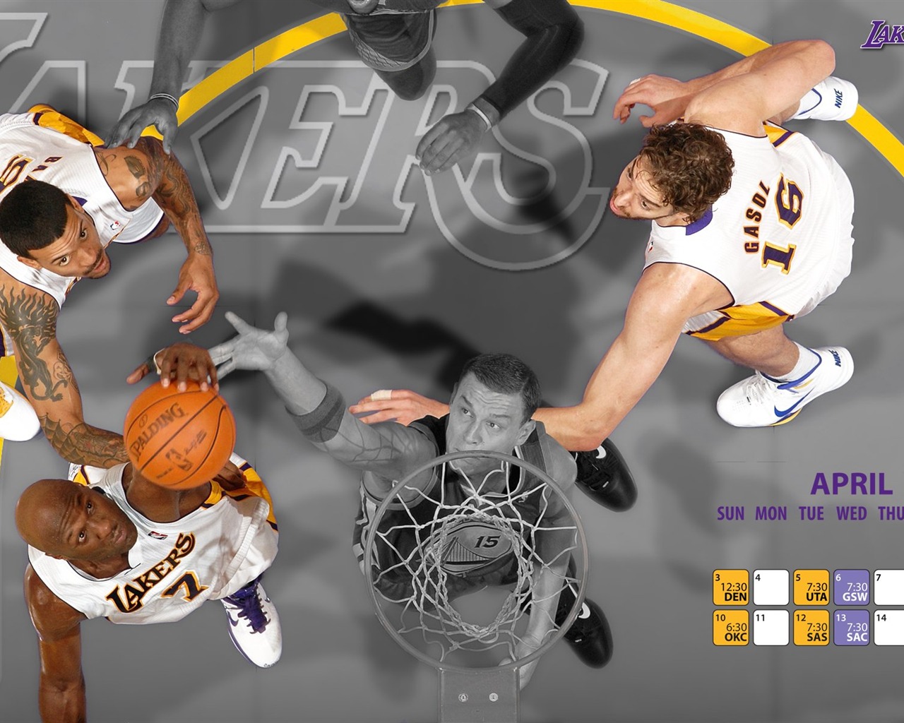 НБА 2010-11 сезона, Лос-Анджелес Лейкерс стола #19 - 1280x1024