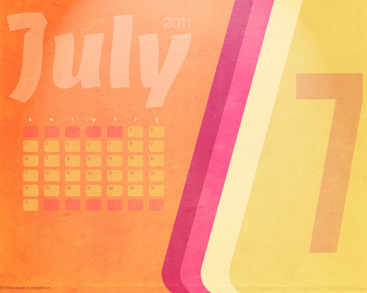 2011년 7월 달력 월페이퍼 (1) #6 - 1280x1024