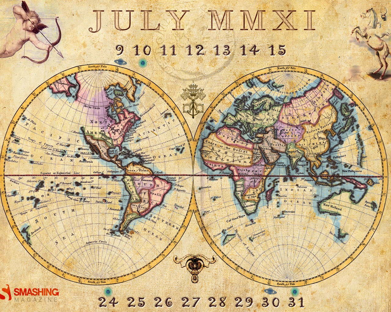 Juli 2011 Kalender Wallpaper (2) #9 - 1280x1024