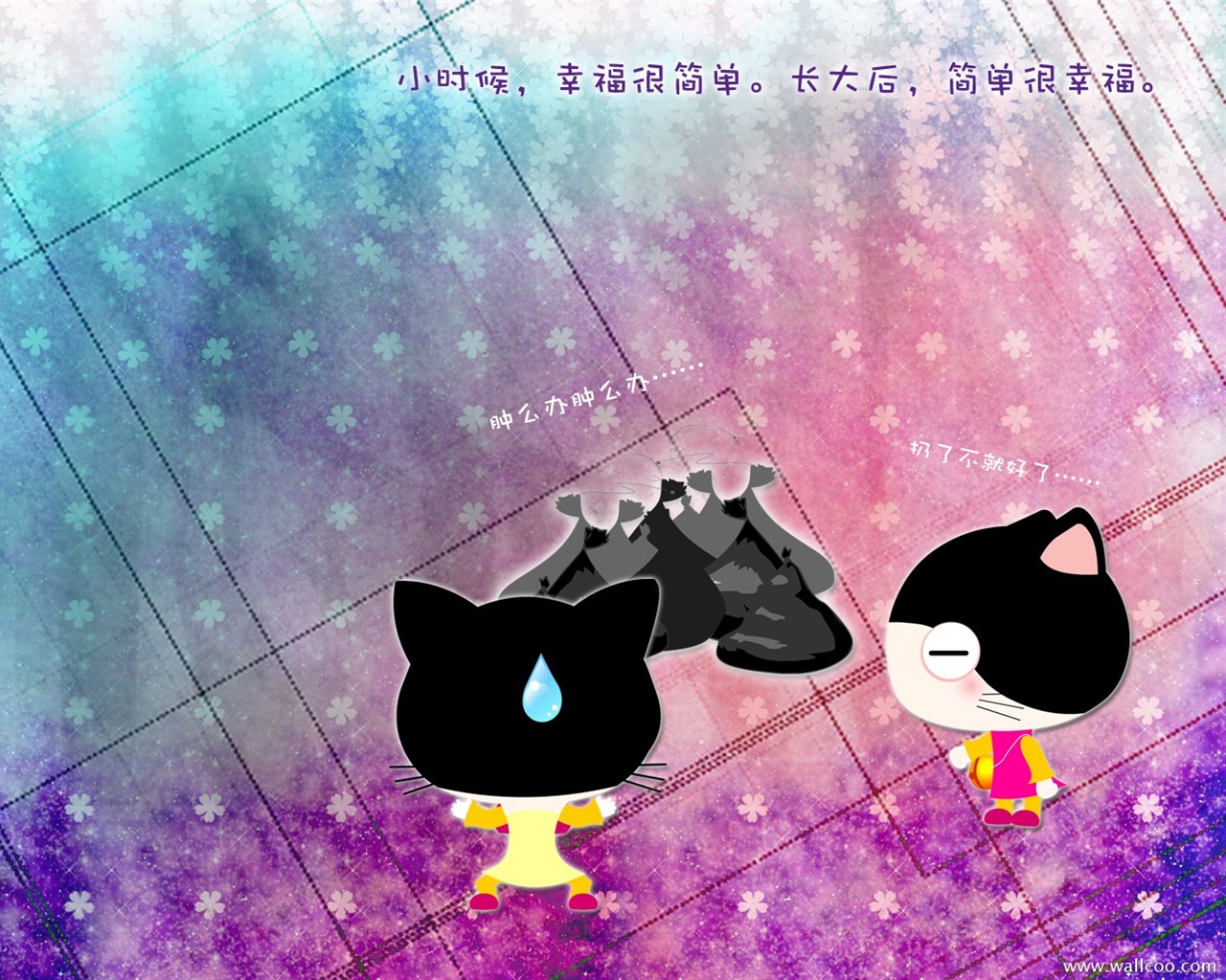 Baby cat cartoon wallpaper (1) #12 - 1280x1024
