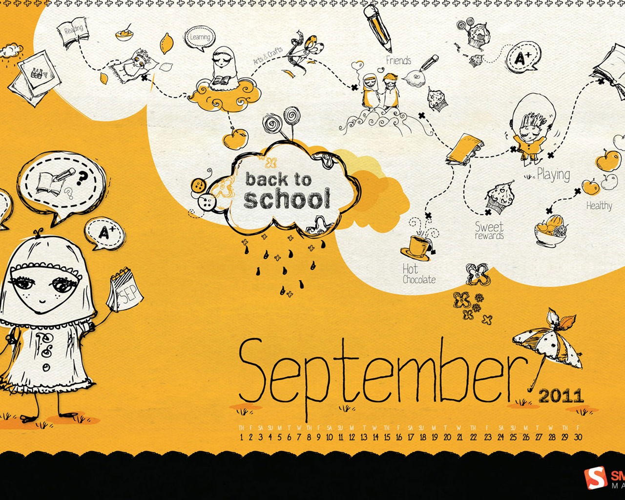 September 2011 Kalender Wallpaper (2) #11 - 1280x1024