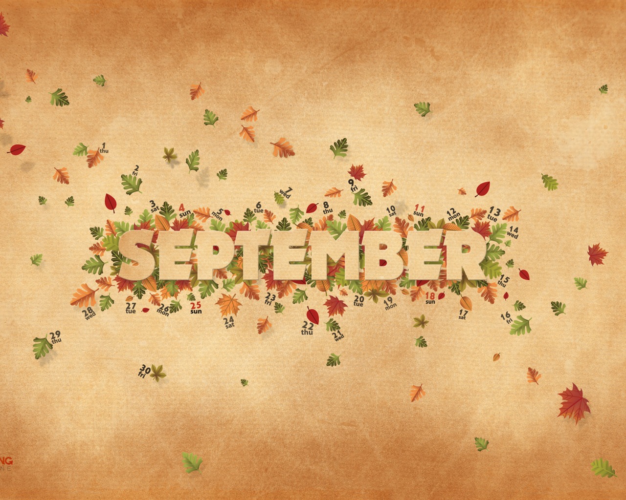 September 2011 Kalender Wallpaper (2) #12 - 1280x1024