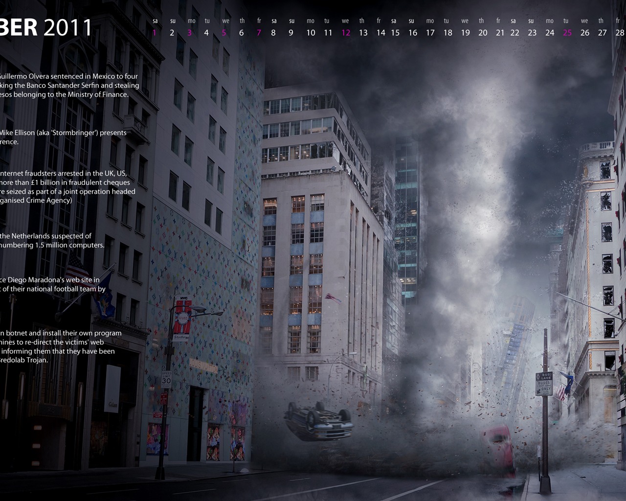 10 2011 Calendario Wallpaper (1) #2 - 1280x1024