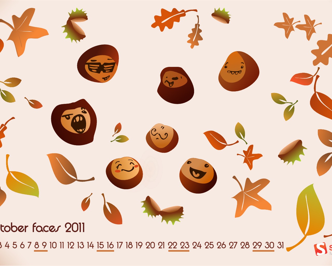 October 2011 Calendar Wallpaper (2) #5 - 1280x1024