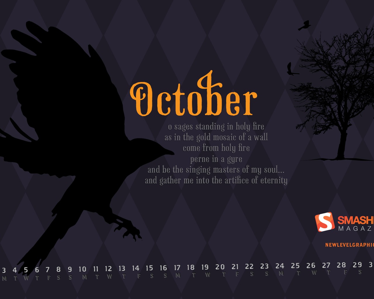 Октябрь 2011 Календарь обои (2) #8 - 1280x1024