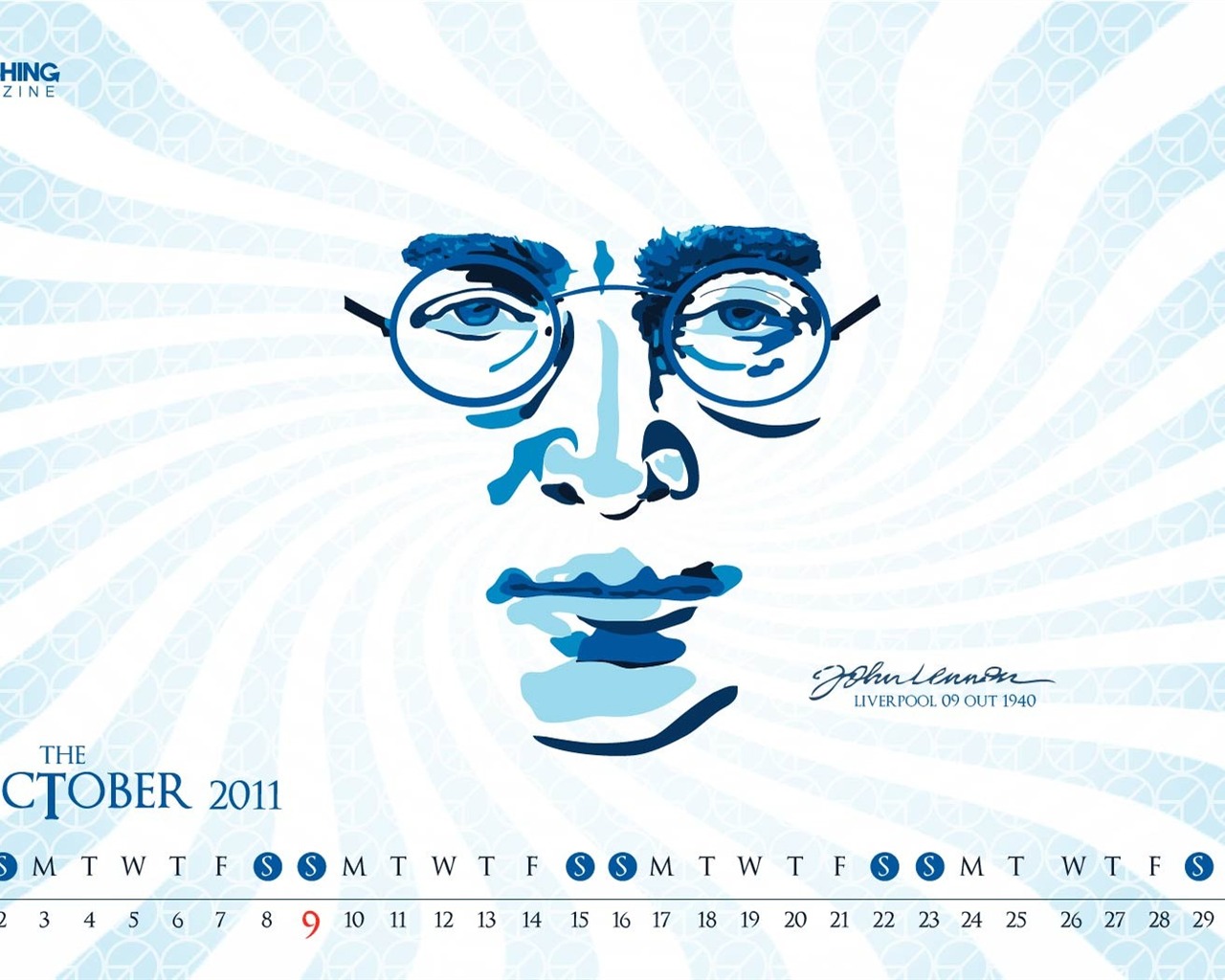 2011年10月カレンダー壁紙（2） #12 - 1280x1024