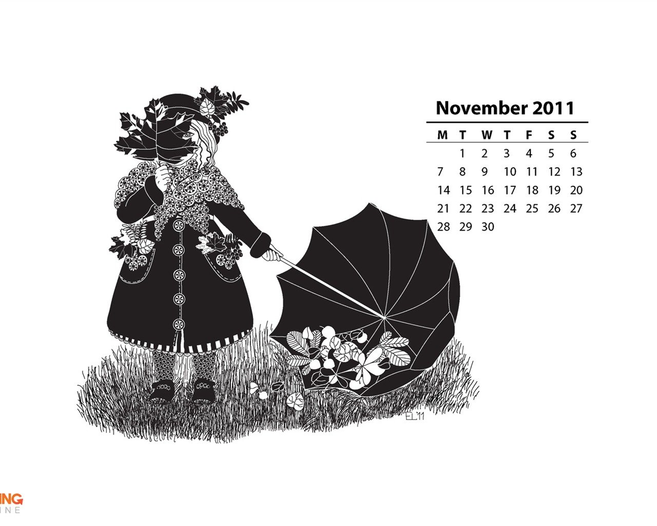 November 2011 Calendar wallpaper (2) #3 - 1280x1024